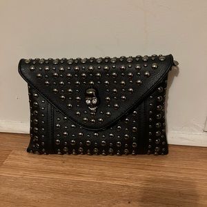 Black skull crossbody bag